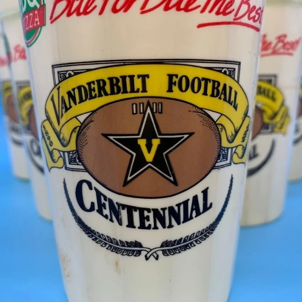 Vintage Vanderbilt University Football Centennial Plastic‎ Souvenir Cups